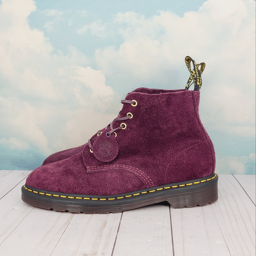 Dr. Martens 101 Suede Ankle Boots Purple